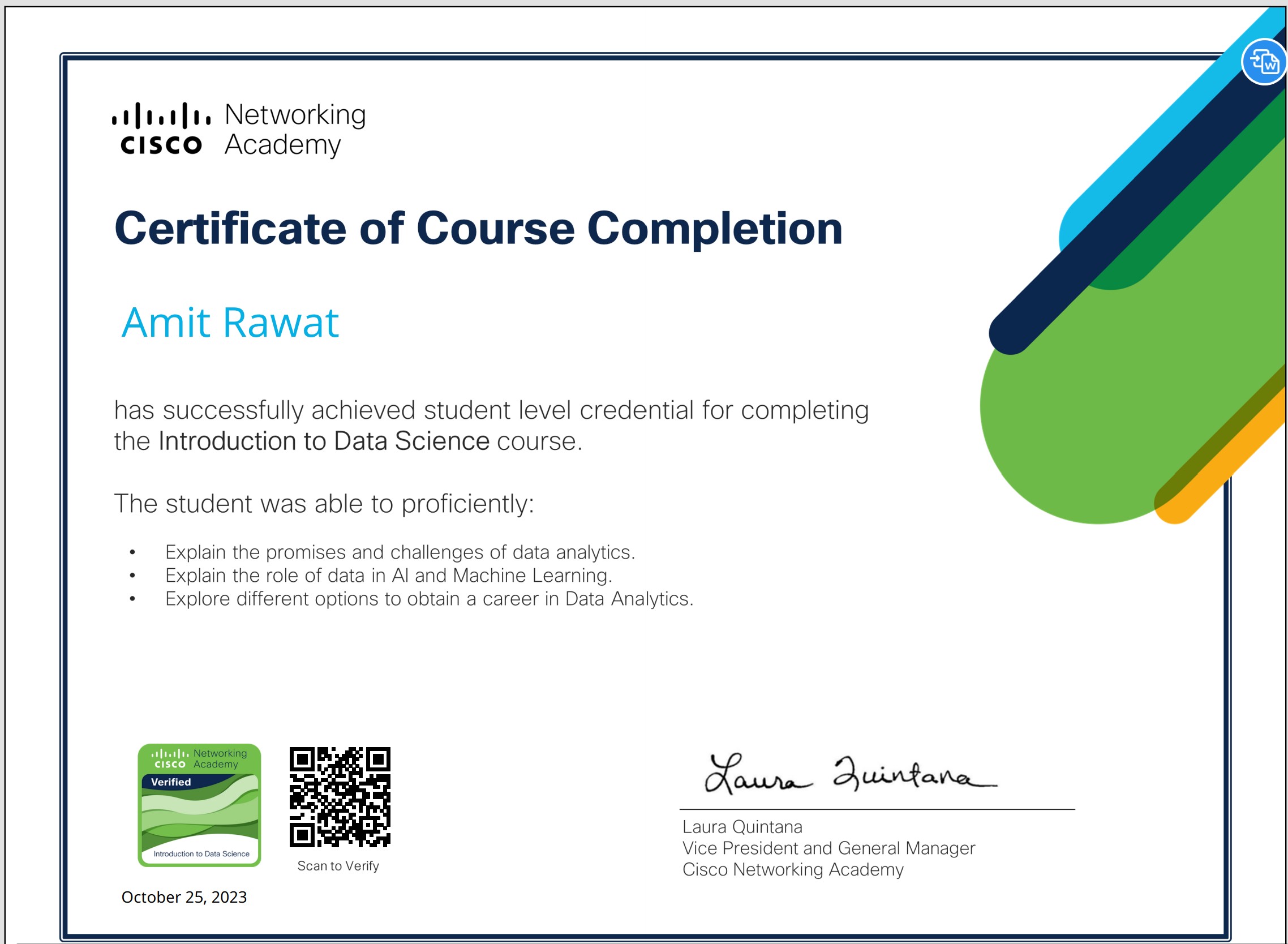 Certificate